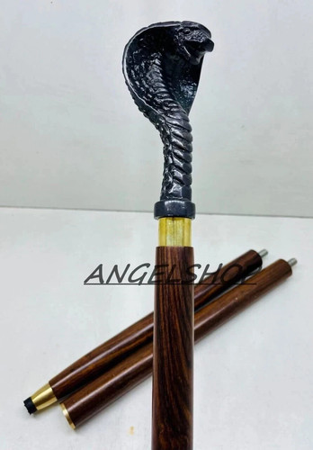 Cobra walking stick - cobra, dark