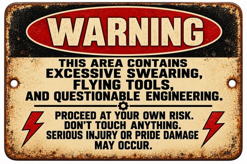 Warning garage sign funny - garage,