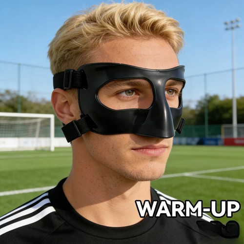 Black football face guard - black,