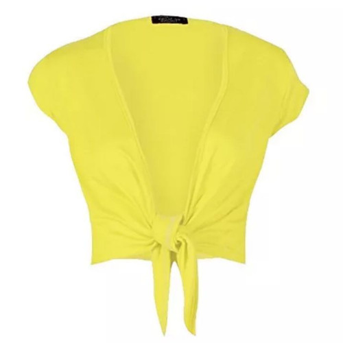 Ladies cap sleeve tie front - ladies, tie-up