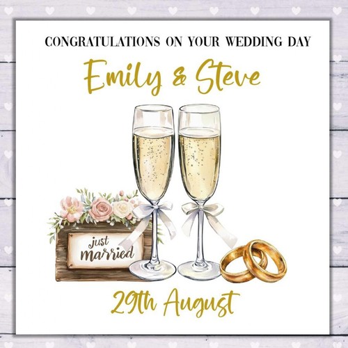 Personalised wedding card - wedding,