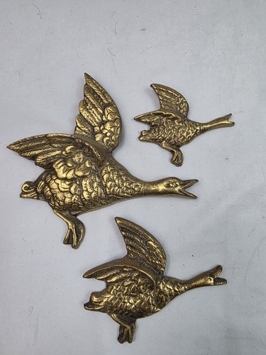 Vintage brass flying ducks - vintage,