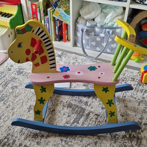 Wooden rocking horse ride - horse, ride-on