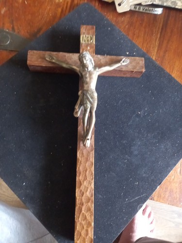 Antique metal inri jesus - antique,