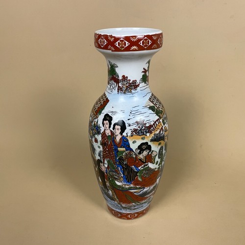 Oriental ceramic figural vase - ceramic,