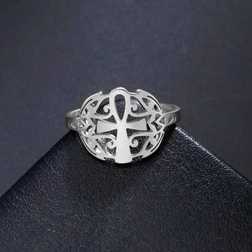 Ankh ring silver - ankh, stainless