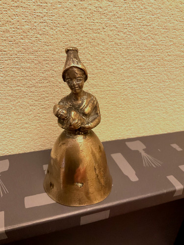 Vintage brass lady bell - brass,