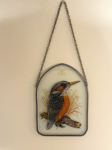 Vintage glass kingfisher - glass,