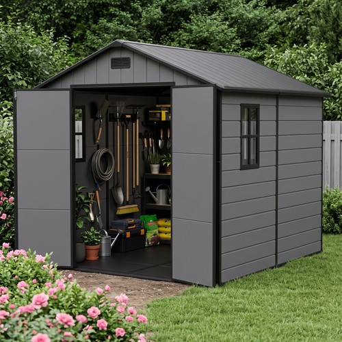 Large plastic bicycle shed - large,
