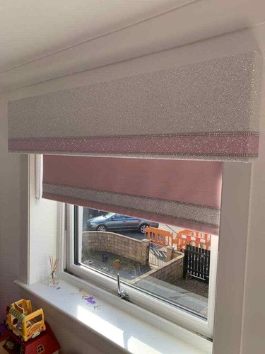 White glitter window pelmet - glitter,