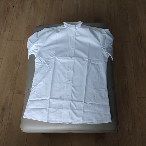 Collarless shirt army white - army,