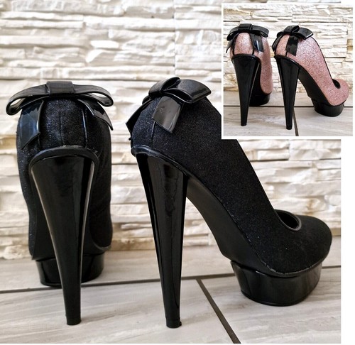 Womens black pink shimmer - shimmer, high