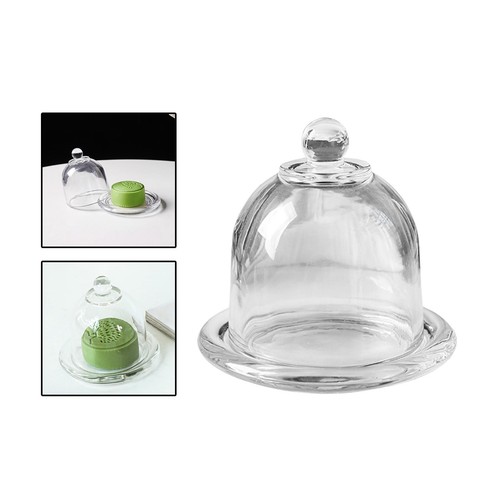 Cake stand with glass cover - glass,