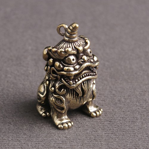 Brass unicorn statue keychain - unicorn,