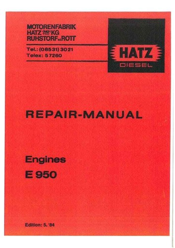 Hatz engine e950 workshop - hatz,
