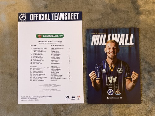Millwall newcastle programme - millwall,