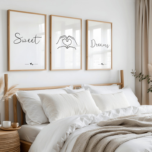 Set bedroom prints wall - set, of