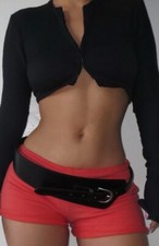 Black hip hugging matte