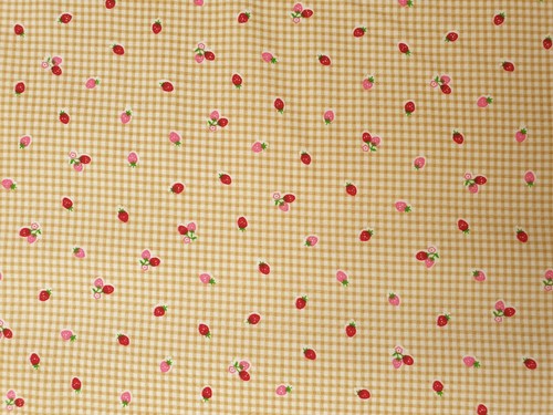 Strawberry checkered fabric - fabric, uk