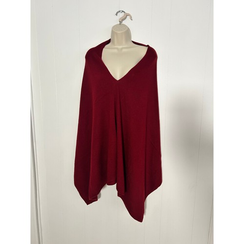 Cashmere poncho red - poncho, red/burgundy