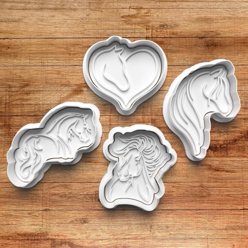 Horse cookie cutter embosser - cookie,