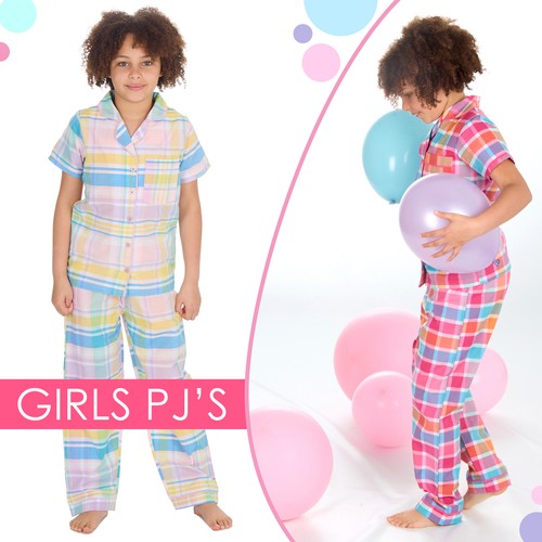 Girls piece button pyjama - 2-piece, up
