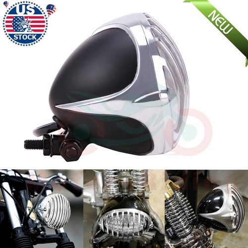 Black chrome headlight finned - chrome,