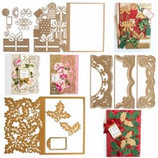 Christmas Mistletoe Lace Frame Gift Box Cutting Dies Album Cover Scrapbooking