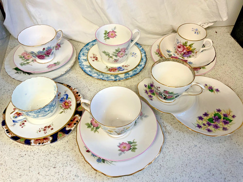 Vintage cups saucer side - vintage, cups.