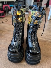 Demonia Eternal 115s Size 6 Holo Platform Boots