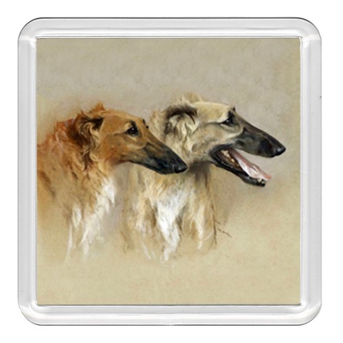 Borzoi dog acrylic - borzoi, coaster