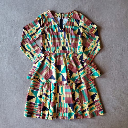 Africa print tiered dress - africa,
