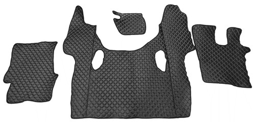 Black eco leather floor mats - black,