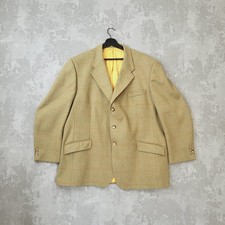 Gurteen Esquire Blazer Men 50R Beige Herringbone Tweed Wool Notch Lapel Jacket