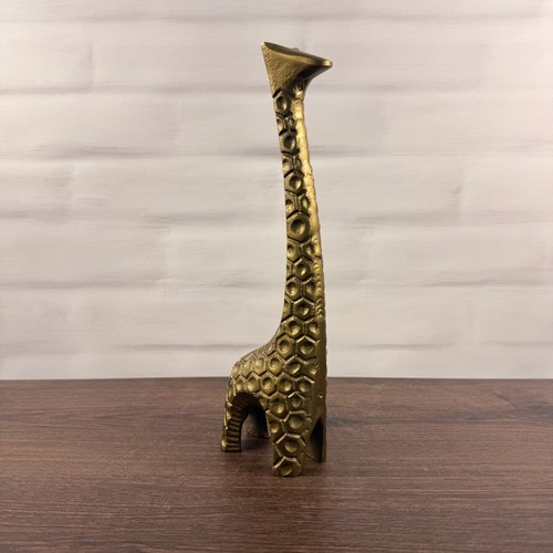 Brass giraffe sculpture - giraffe, 12"