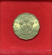 1949 | Key Date Brass Threepence Coin | High Grade With Original Mint Lustre |
