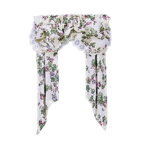Dolls house floral curtains - dolls,