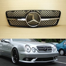 Gloss Black Front Hood Grille 97-02 For Mercedes-Benz W208 C208 CLK-CLASS