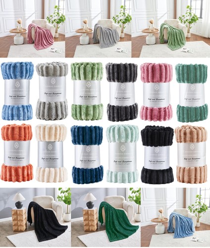 Ribbed throw soft - ribbed, cuddly