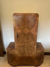 Art Deco Walnut Tallboy Wardrobe / Cabinet
