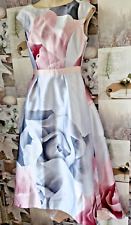Ted Baker Hagria Pink Porcelain Rose Dip Hem Formal Dress Size 1 UK 8
