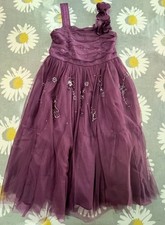 Next Signature GIrls Purple Grape tulle Party Bridesmaid Dress   - Age 8 years