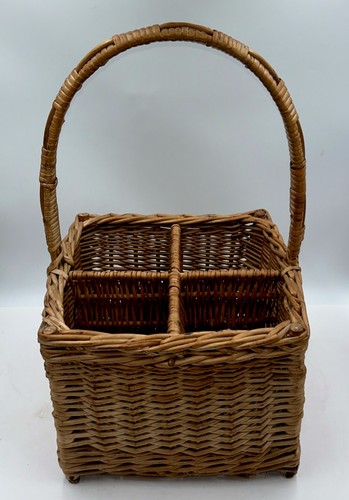 Vintage bottle wicker picnic - vintage,