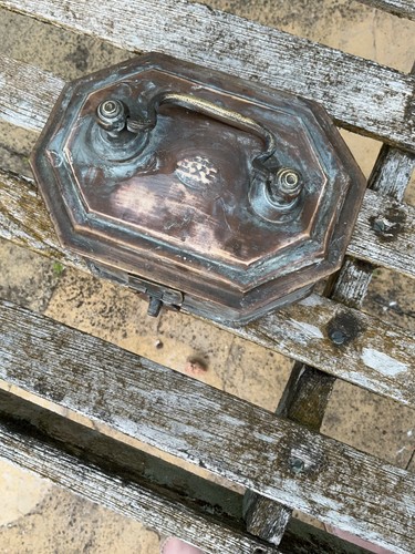 Antique metal spice box - antique,