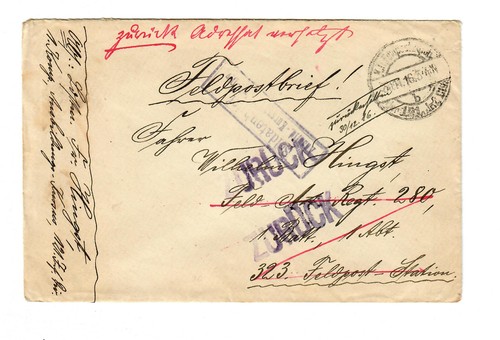 Field post letter - field, to