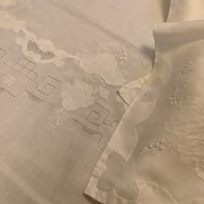 French style Embroidered Tablecloth 240cm X 160cm used once for wedding Li57