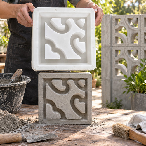 Concrete breeze block mold - concrete,