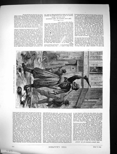 Antique old print 1871 street - 1871,
