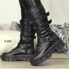 Womens Biker Boots Shoes Rider