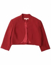 JACQUES VERT Womens 3/4 Sleeve Open Bolero Jacket UK 18 XL  Burgundy CY13